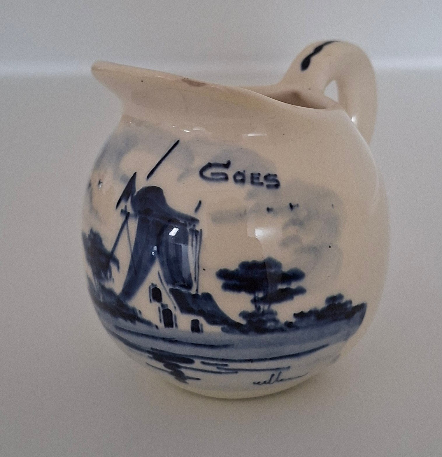 Vintage Souvenir Vaasje Goes - Delfts Blauw Stijl, Ophalen of Verzenden