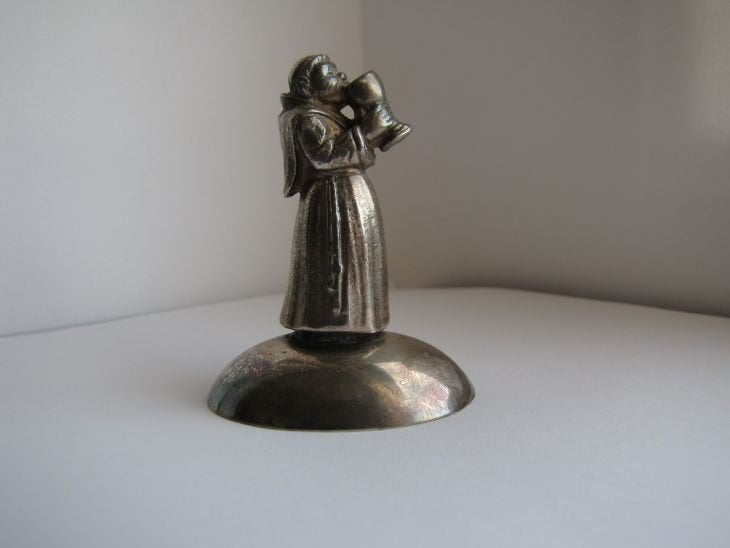 Drinkende pater, Antiek en Kunst, Verzenden, Zilver