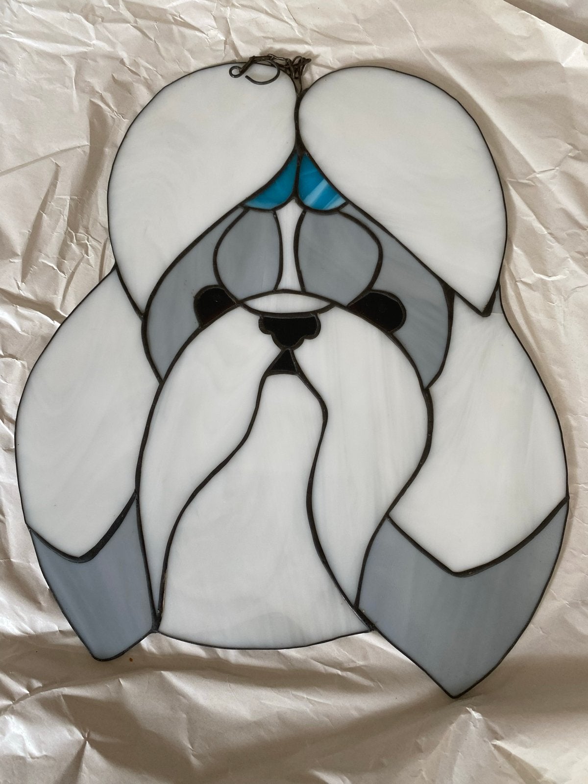 Uniek Glas in Lood Shih Tzu Hoofd - Eigen Ontwerp, Ophalen of Verzenden