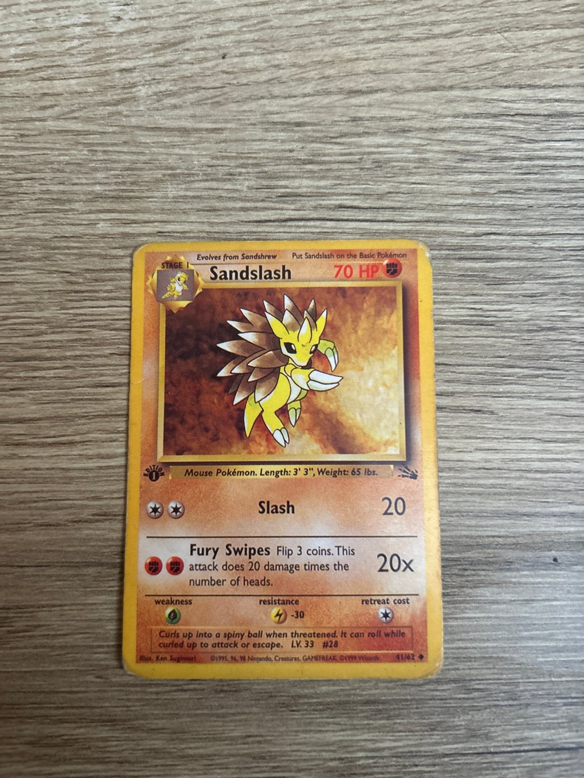 Pokémon Kaart: Sandslash 70 HP (41/62), Ophalen, Gebruikt, Losse kaart