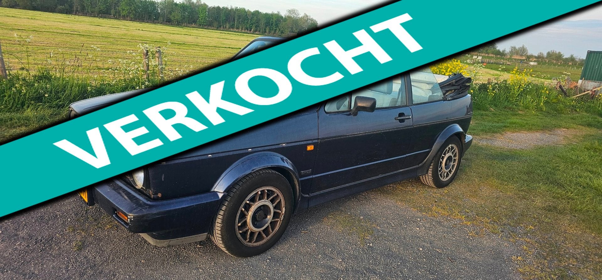 Volkswagen Golf Cabriolet 1.8 RHD! 72kw 1993, Auto's, 4 cilinders, Cabriolet, Blauw, 499 kg