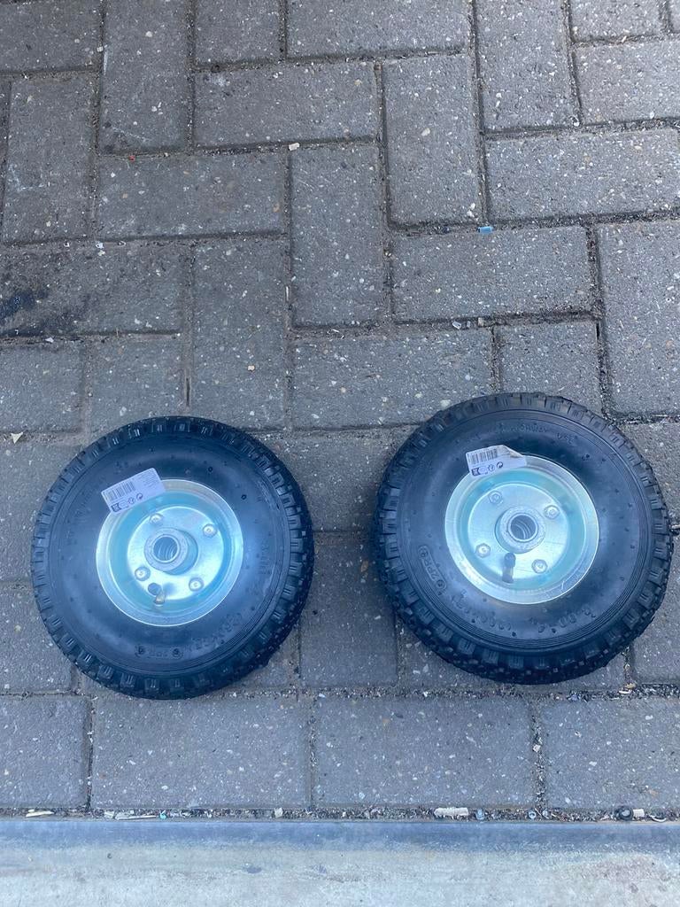 Steekwagen kruiwagen wielen banden nieuw 2 stuks, Ophalen of Verzenden, Zo goed als nieuw