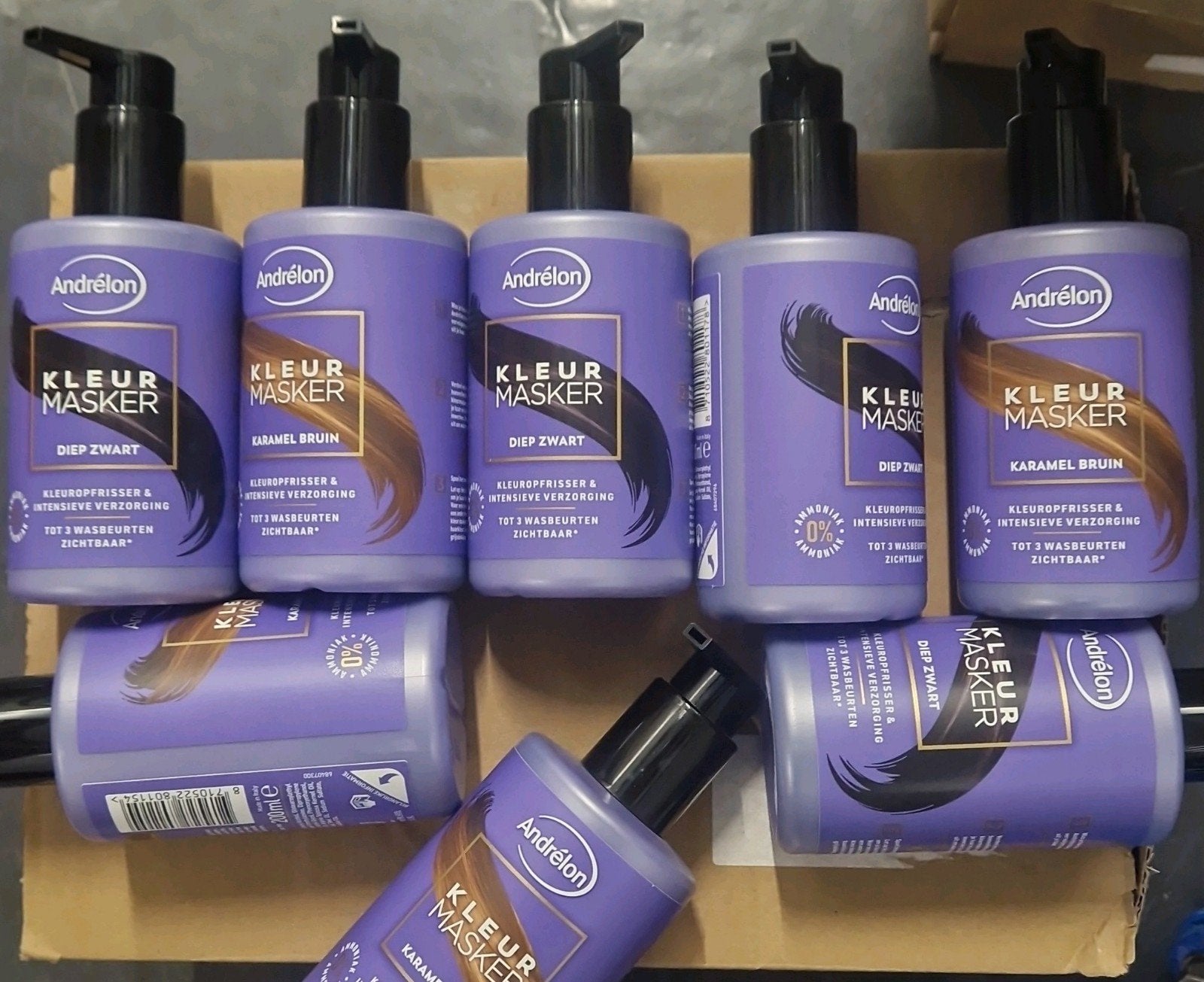 Andrélon Kleur Masker - Diep Zwart & Karamel Bruin, Ophalen of Verzenden, Nieuw, Haarverzorger of -hersteller