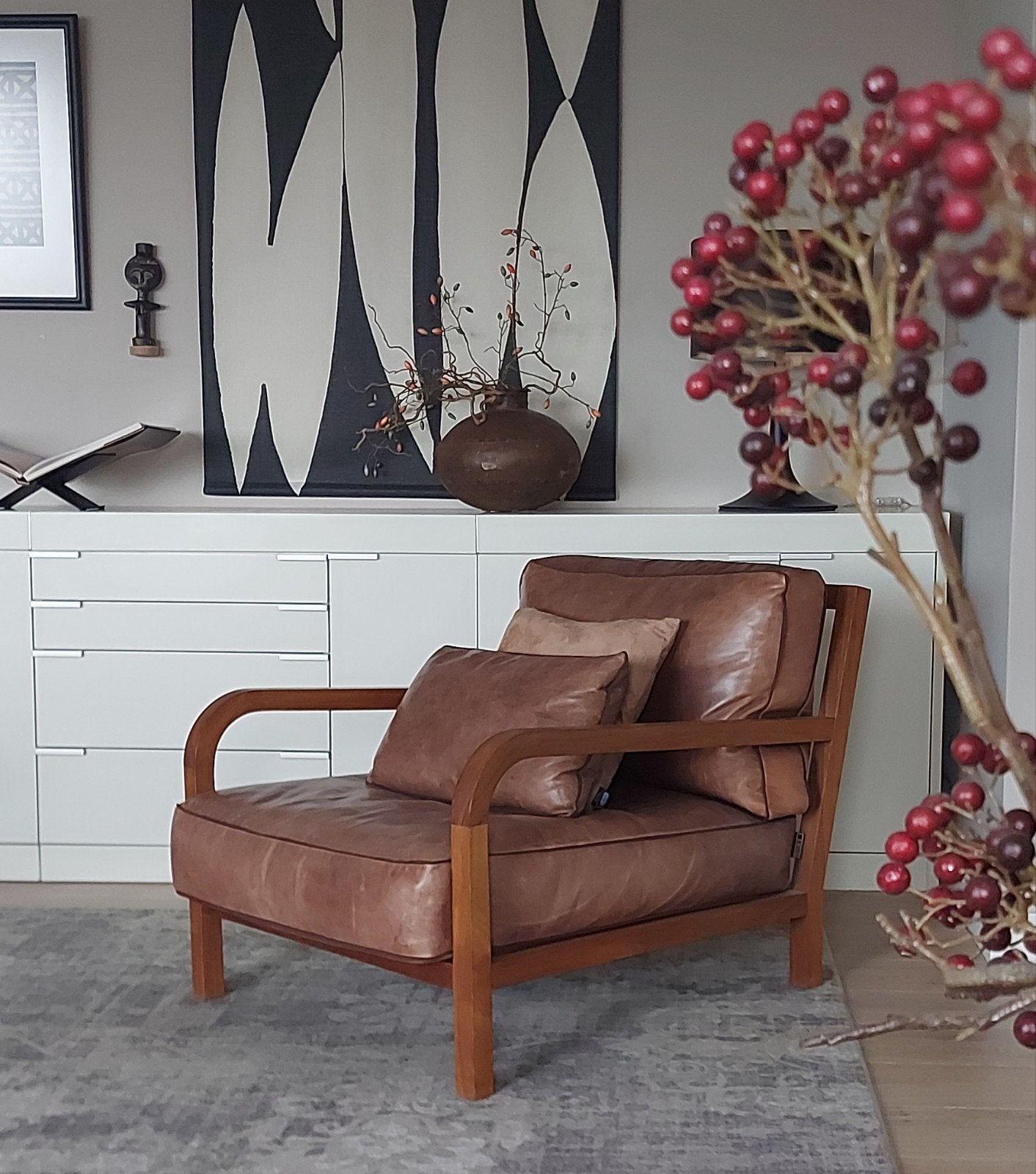 Linteloo Dario fauteuil - Cognac leer, Ophalen, Gebruikt, 75 tot 100 cm, 75 tot 100 cm