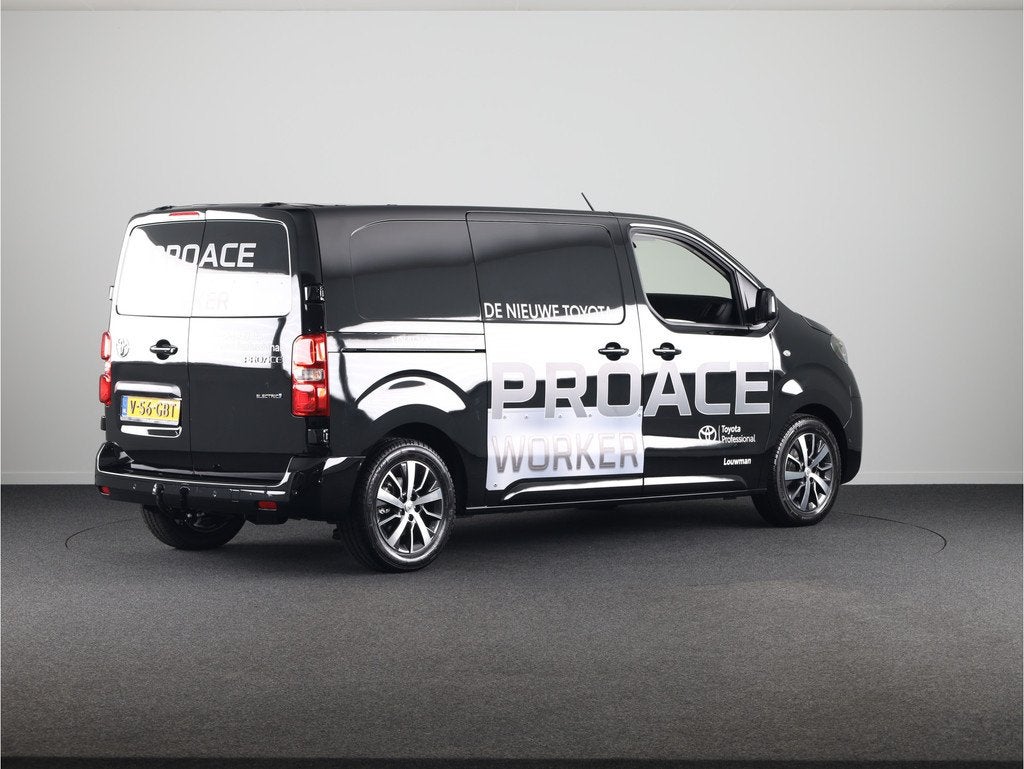 Toyota PROACE Electric Worker Professional Extra Range 75 kW, Zwart, Origineel Nederlands, 2 stoelen, 1985 kg