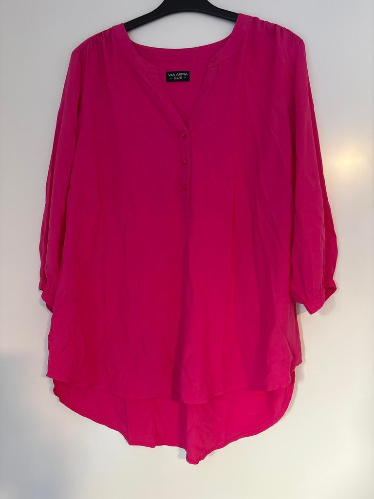 Via Appia Due Fuchsia Blouse Maat 42/44 (L), Ophalen of Verzenden, Zo goed als nieuw, Maat 42/44 (L), Roze