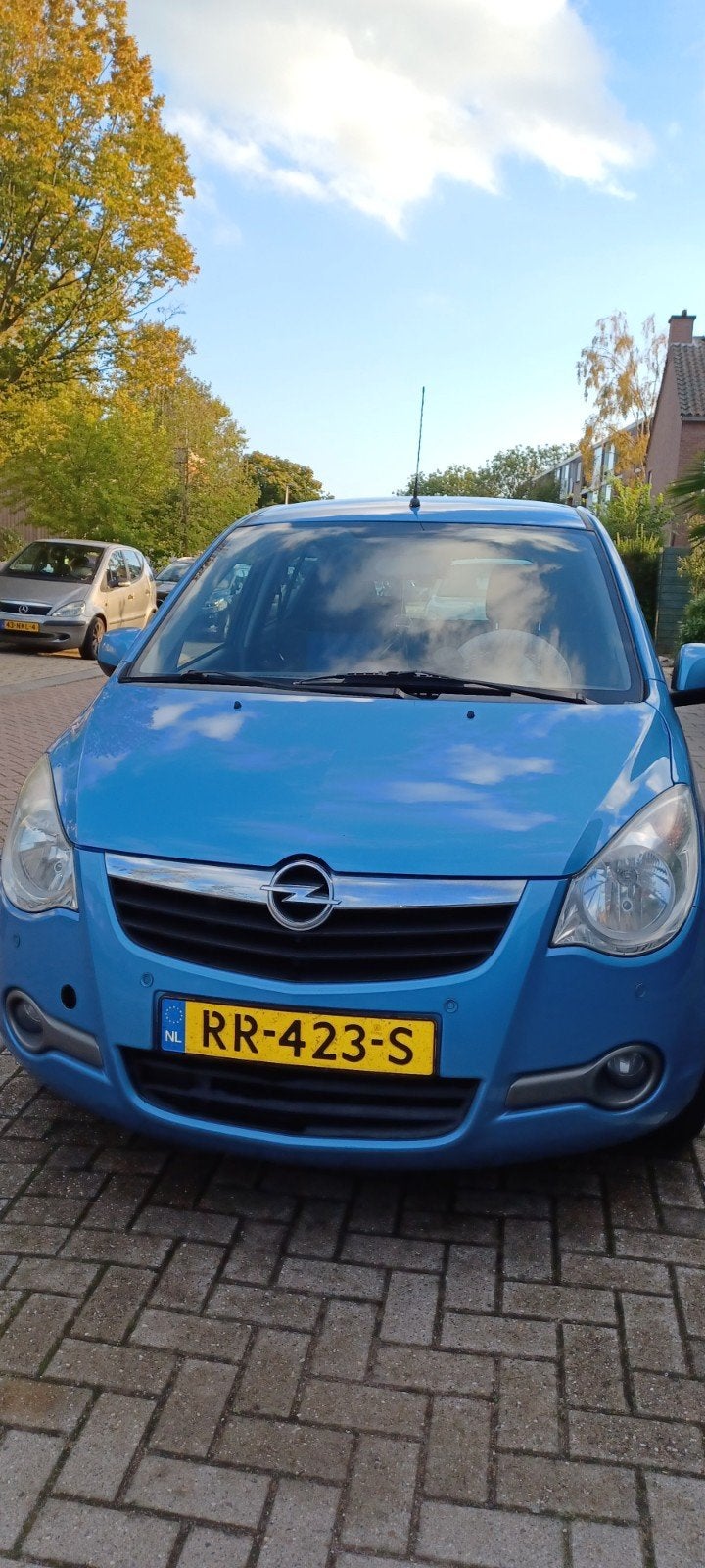 Opel Agila 1.0 12V LPG G3 2010 Blauw airco 186850km, Auto's, 15 km/l, 1011 kg, Blauw, 996 cc