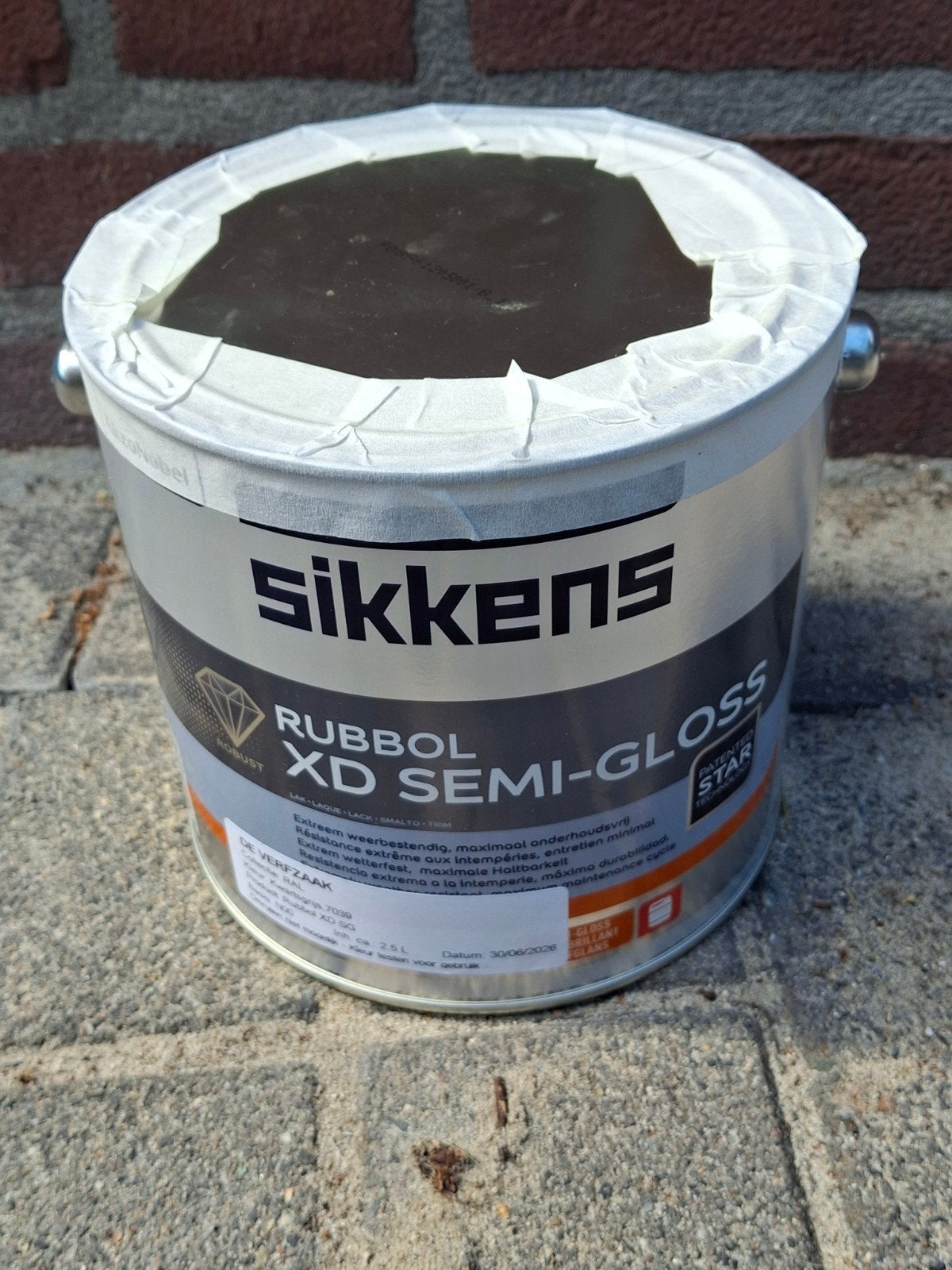 Sikkens rubbol xd semi gloss RAL 7039 KWARTSGRIJS buiten lak, Ophalen, Nieuw, Lak, Grijs