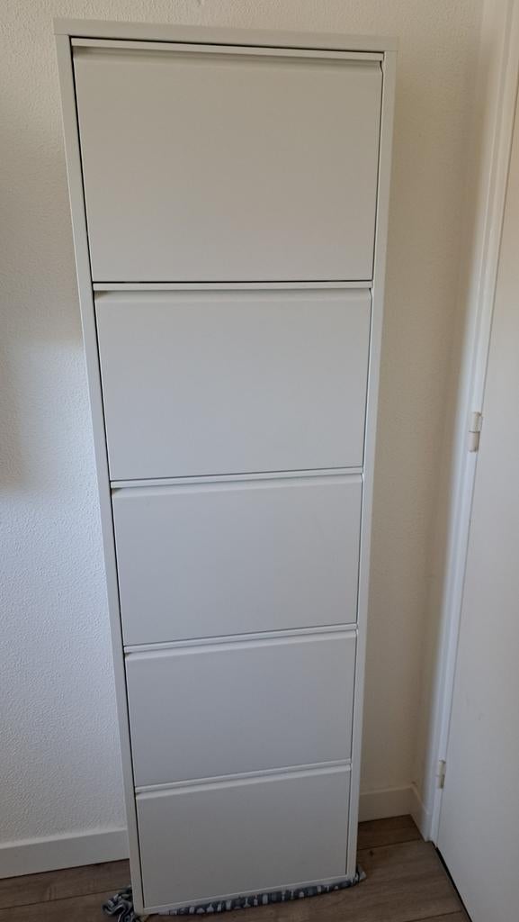 Schoenenkast met 5 vakken - Grijs - 168,5x50x15cm, Ophalen of Verzenden, Gebruikt, Modern