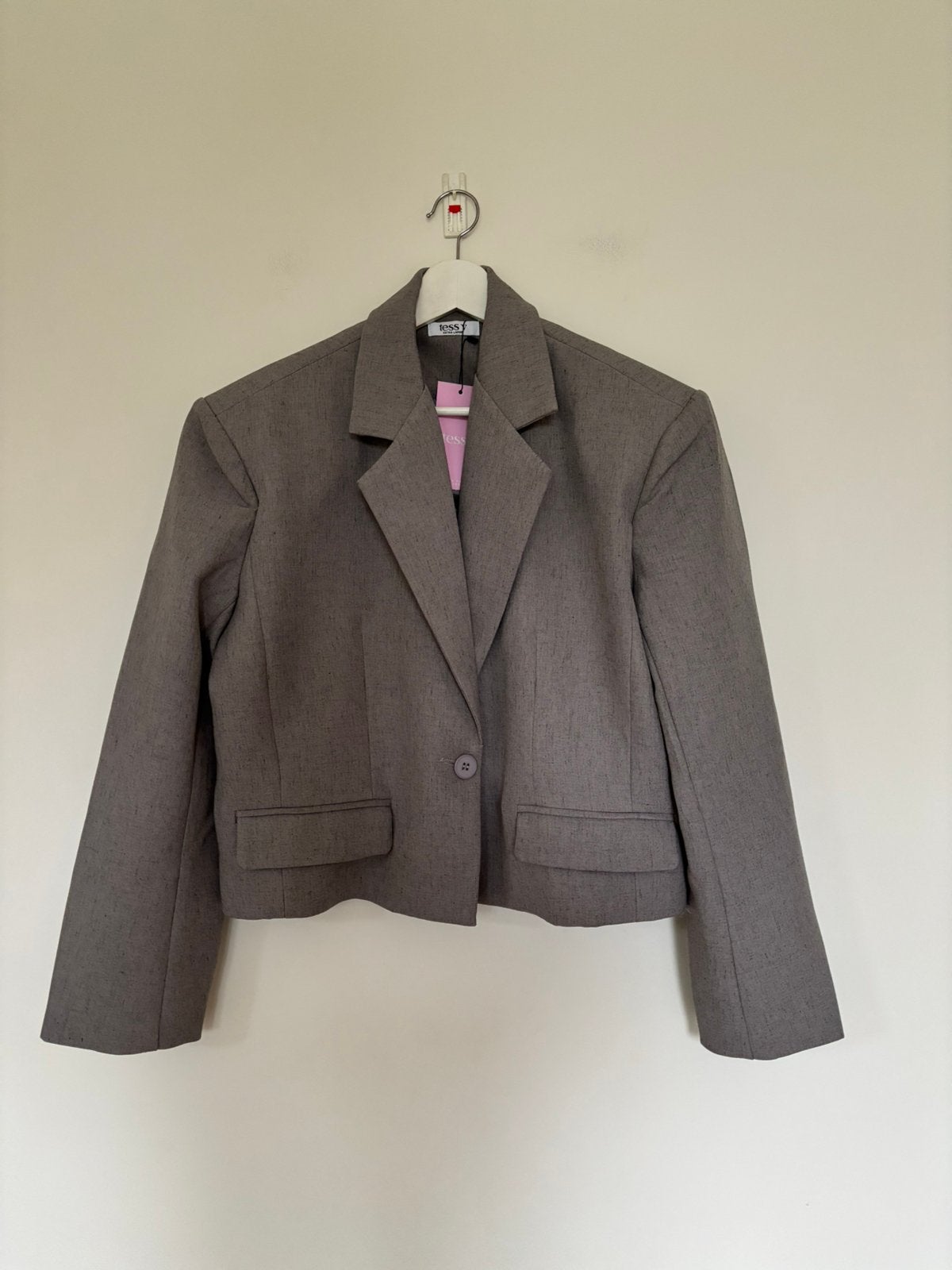 Cropped blazer tess v xl/42, Ophalen of Verzenden, Zo goed als nieuw, Maat 42/44 (L), Grijs