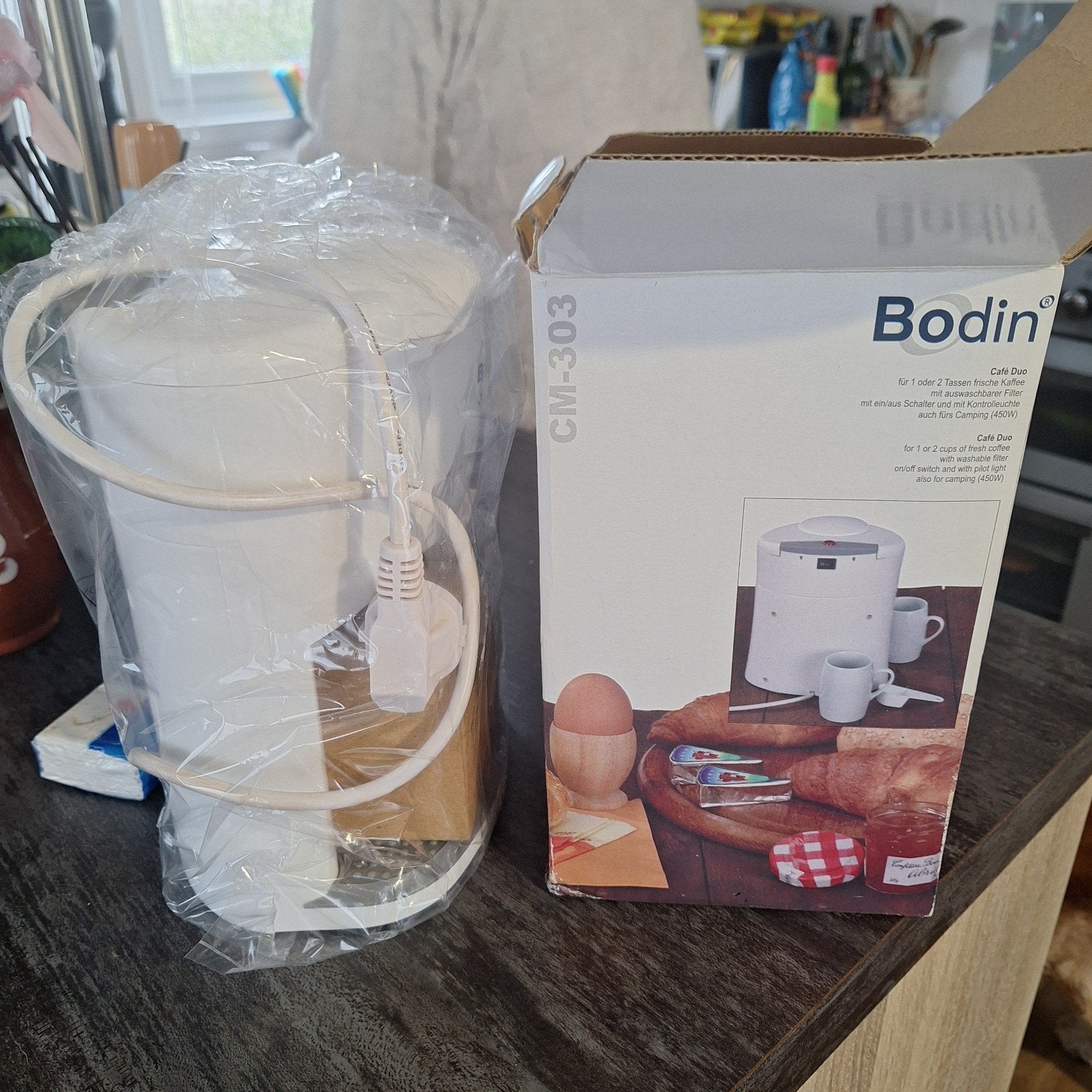 Bodin Café Duo CM-303 Koffiezetapparaat - Nieuw in doos, Ophalen, Gemalen koffie, 1 kopje, Koffiemachine