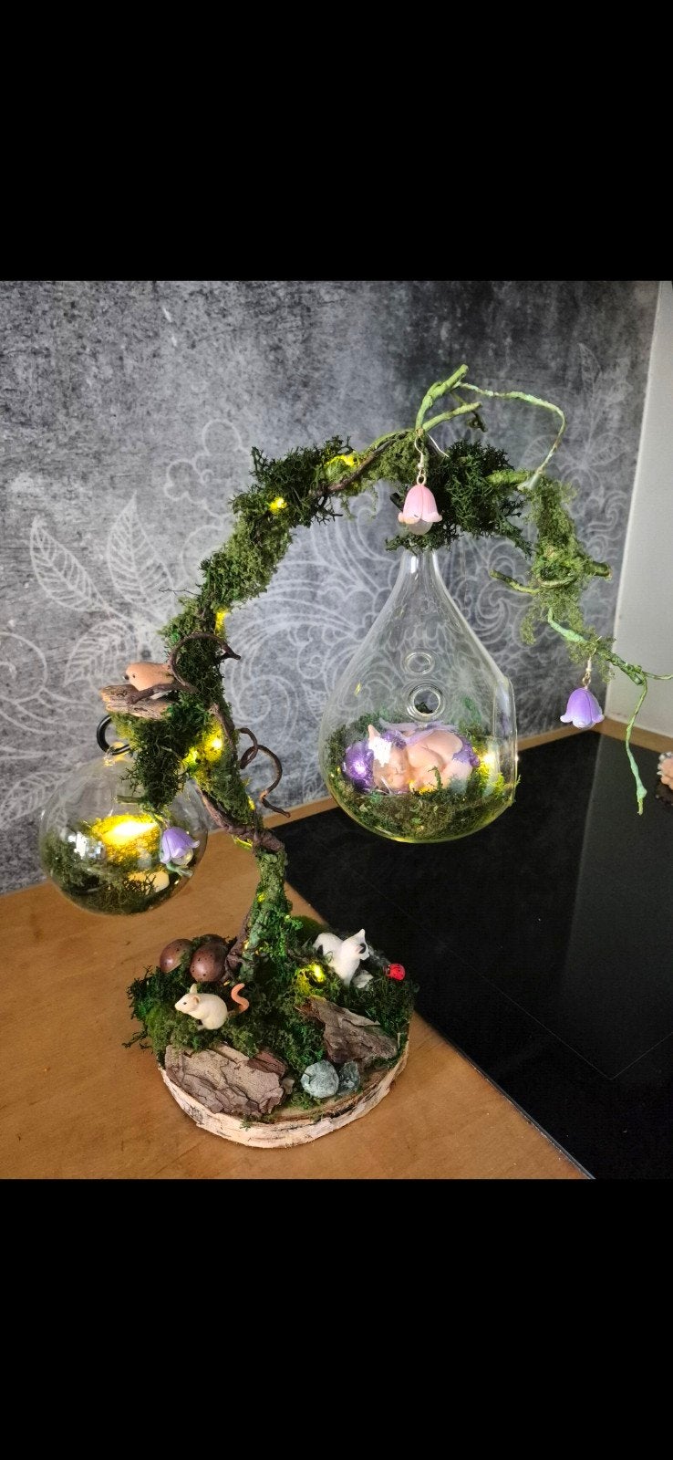Baby Fairy Elfenbos boomschijf- metalen frame-glazen hang, Ophalen of Verzenden, Nieuw