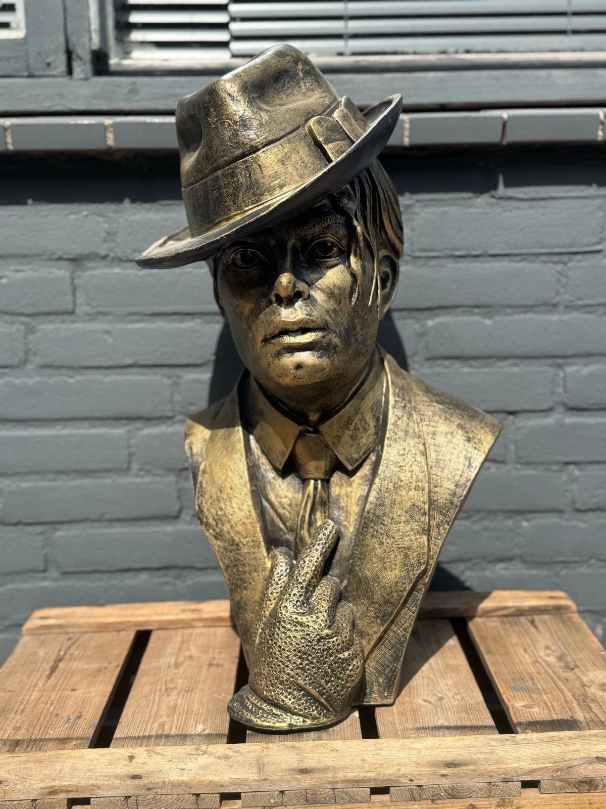 Gouden Buste met Hoed - Michael Jackson Beeld, Ophalen, Zo goed als nieuw, Mens