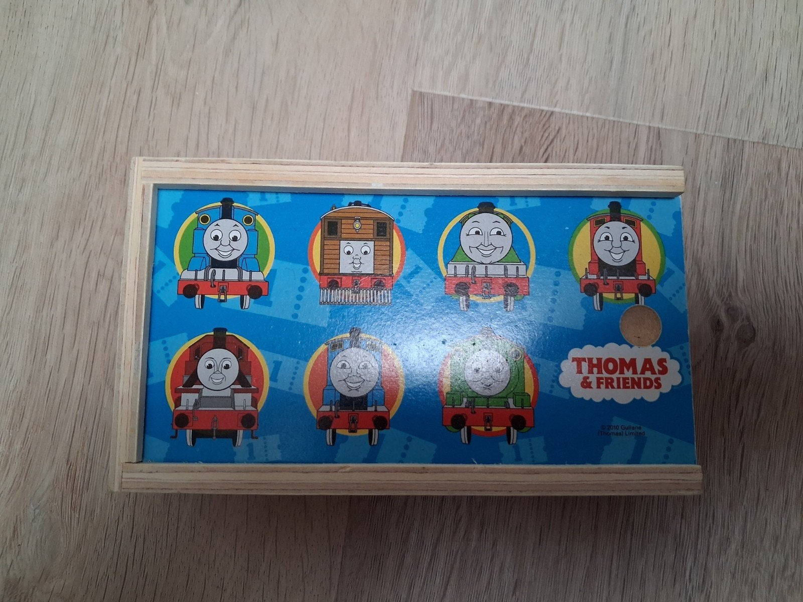 Thomas de Trein Domino Spel in Houten Doos, Ophalen of Verzenden, Gebruikt
