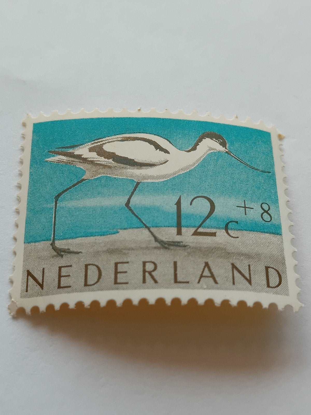 Nederland postzegel 12c+8c, kluut, jaren '70, Postzegels en Munten, Postzegels | Nederland, Ophalen of Verzenden, Na 1940, Postfris