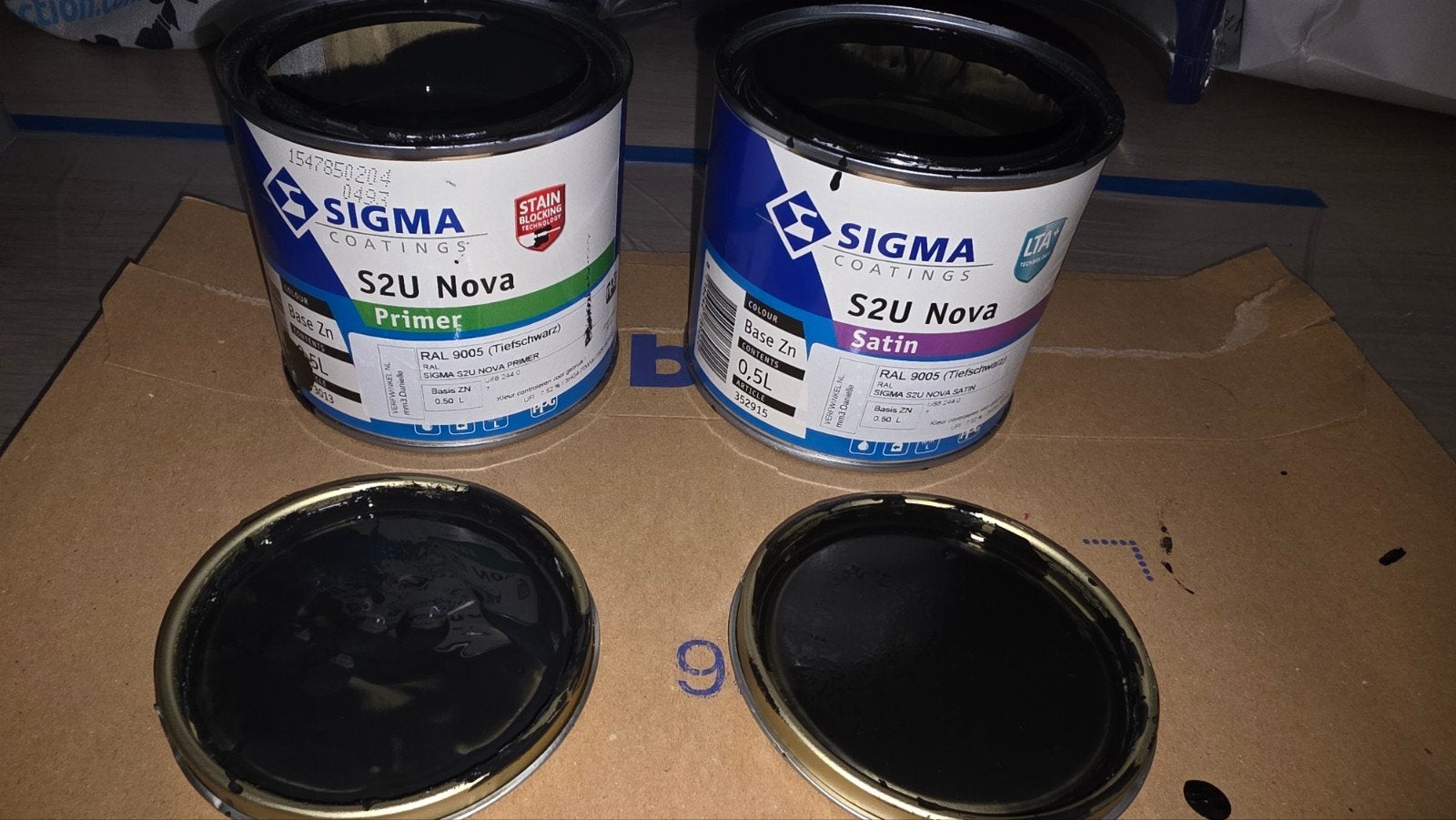 Sigma S2U Nova Satin RAL 9005 Gitzwart + Primer, Ophalen, Gebruikt, Overige typen