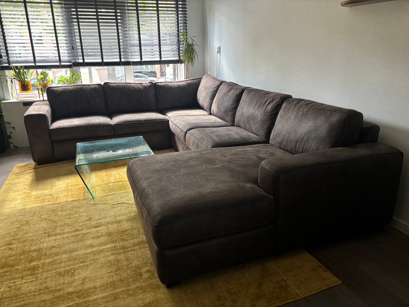Zitmaxx grote luxe Franchesca Hoekbank - Microleder stof, Ophalen, Gebruikt, Hoekbank, 300 cm of meer