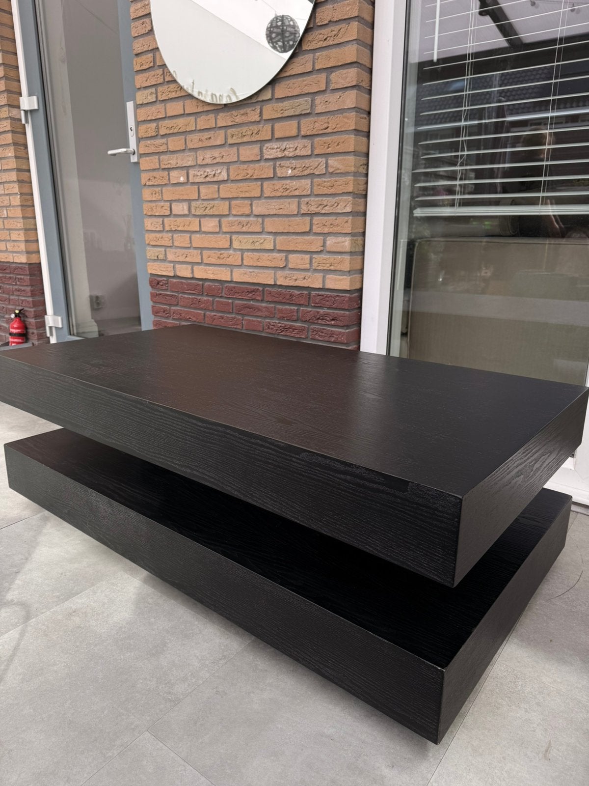 Eiken Hamburger Salontafel, Ophalen, Eikenhout, Zo goed als nieuw, Minder dan 50 cm