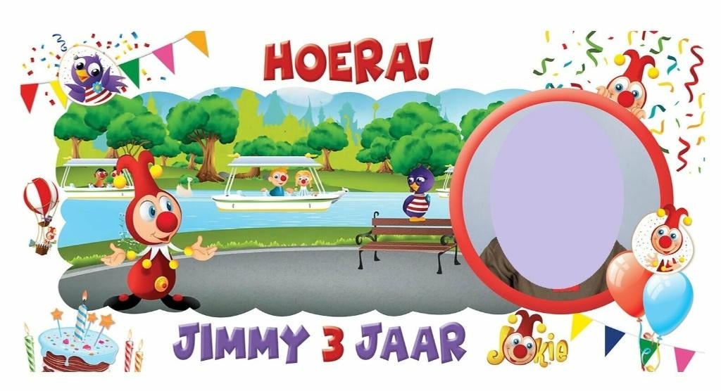 Jokie en Jet muurposter deurposter met naam foto kind 120x60, Nieuw, Ophalen of Verzenden, A1 t/m A3, Film en Tv