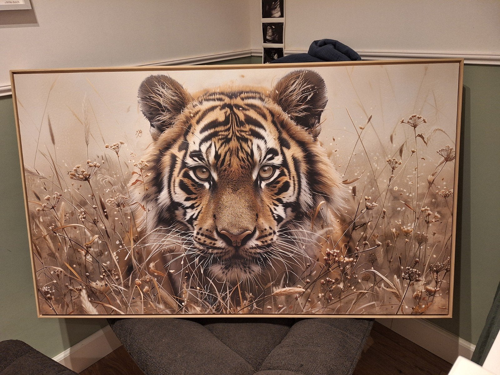 Prachtige Tijger Canvas Schilderij - Nieuwstaat, Ophalen, Zo goed als nieuw, Schilderij, 100 tot 125 cm