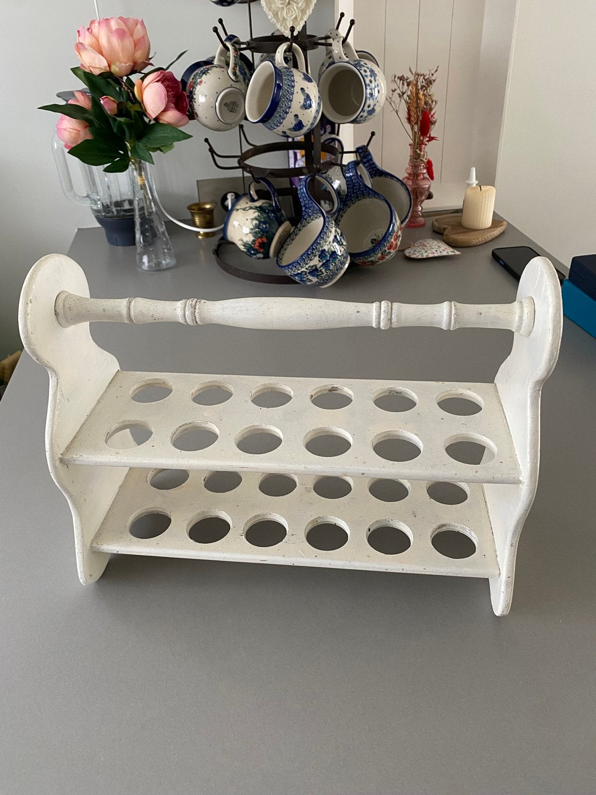 Brocante eierrekje te koop, Ophalen