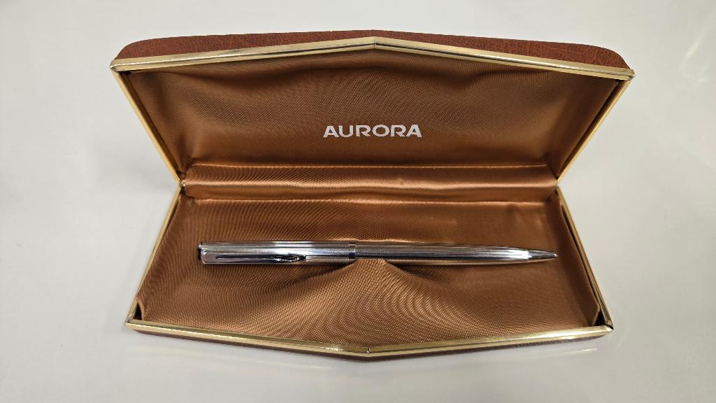 Aurora 98 zilver, Verzamelen, Pennenverzamelingen, Balpen, Met doosje, Zo goed als nieuw, Ophalen