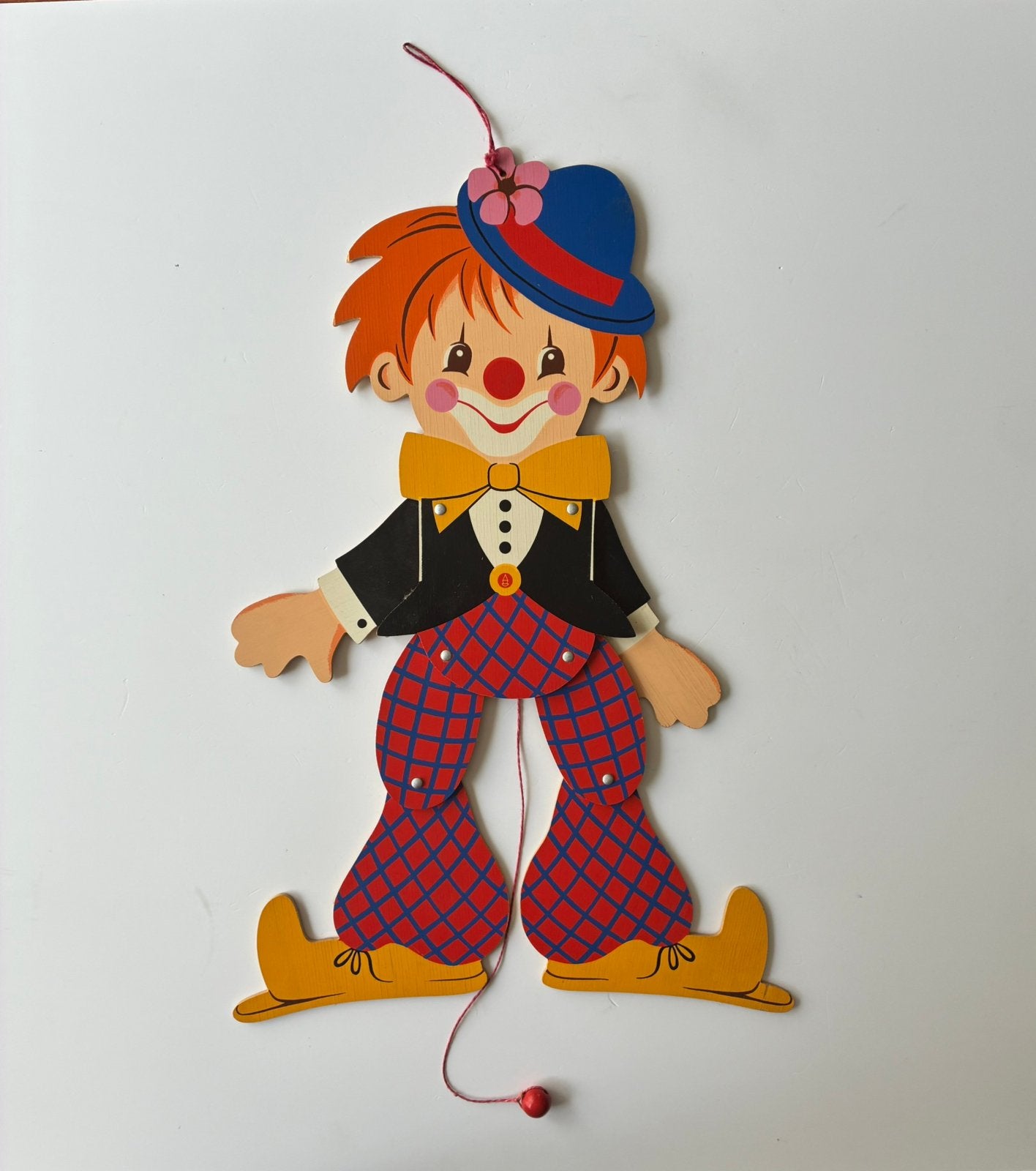 Trekpop clown august by Alfred Mertens 1979, Gebruikt, Ophalen of Verzenden, Duw- of Trekspeelgoed, Nvt