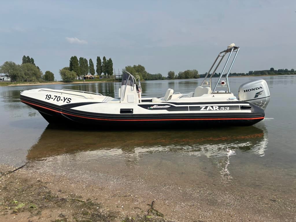 Zar 53 honda 90pk pega trailer complete set 2012, Watersport en Boten, Ophalen, 70 tot 120 pk, Zo goed als nieuw, Buitenboordmotor