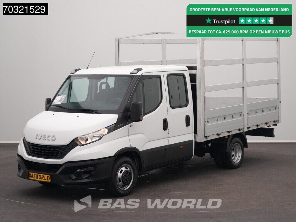 Iveco Daily 35C14 Dubbel Cabine Open Laadbak Huif Dubbelluch, Auto's, Bestelauto's, Bedrijf, Te koop, Airconditioning, Centrale vergrendeling