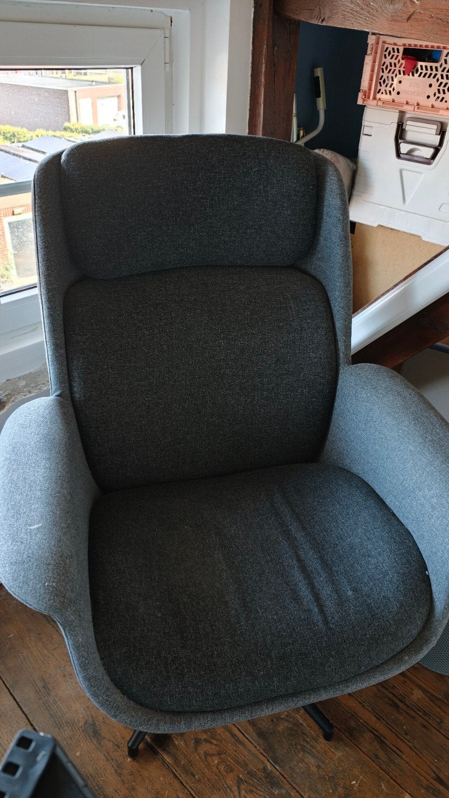 IKEA ÄLEBY Draaifauteuil Gunnared middengrijs/donkergrijs, Ophalen, Zo goed als nieuw, Stof, Modern