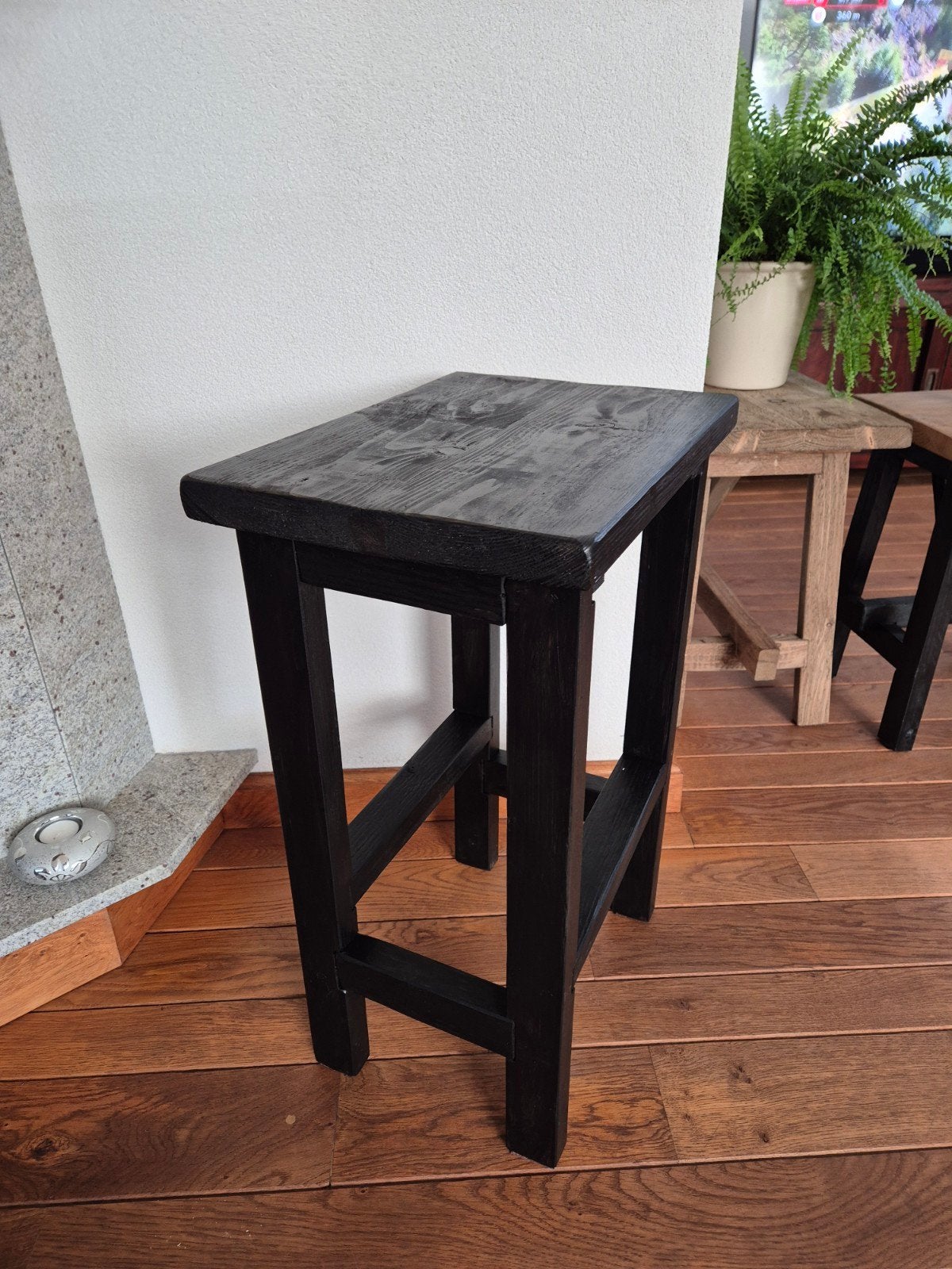Houten krukje / plantentafel 40x60x27 cm, Ophalen of Verzenden, Gebruikt, Hout