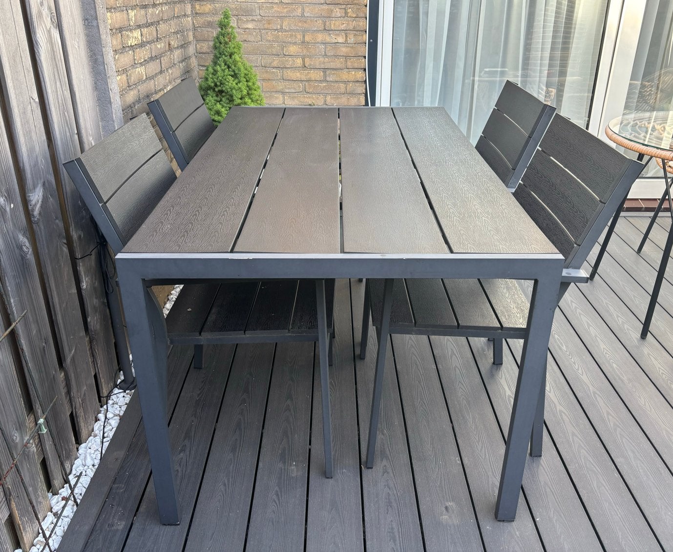 Tuinset met 4 stoelen en tafel, Ophalen, Eettafel, Zo goed als nieuw, Tuinset