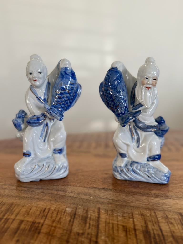 Antieke chinese kast beeldjes van porselein, Antiek en Kunst, Ophalen of Verzenden