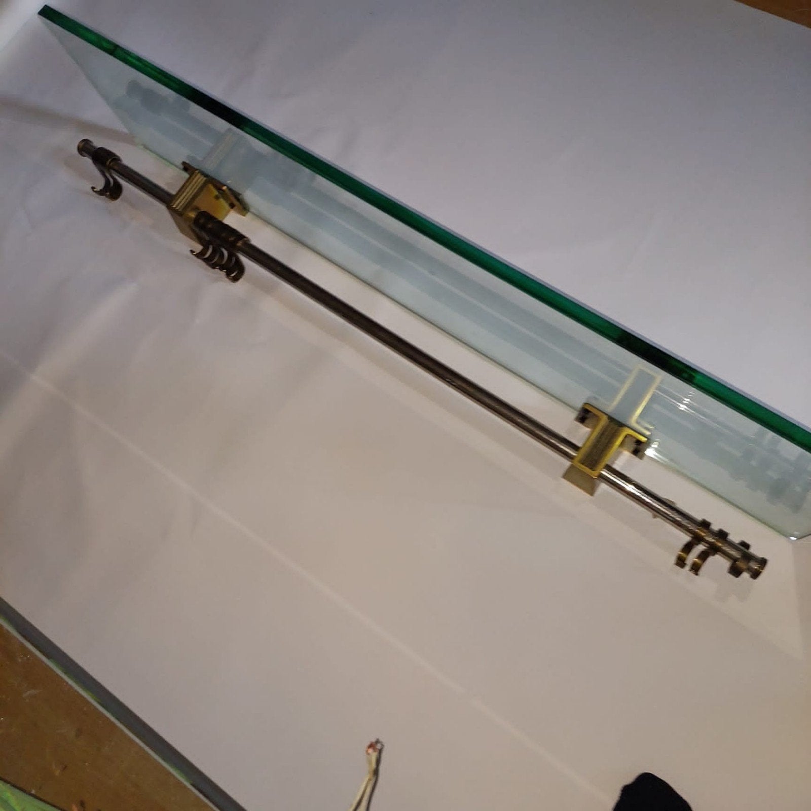 Ghyczy kapstok met messing steunen, Huis en Inrichting, Woonaccessoires | Kapstokken, Ophalen, Zo goed als nieuw, Glas, Wandkapstok