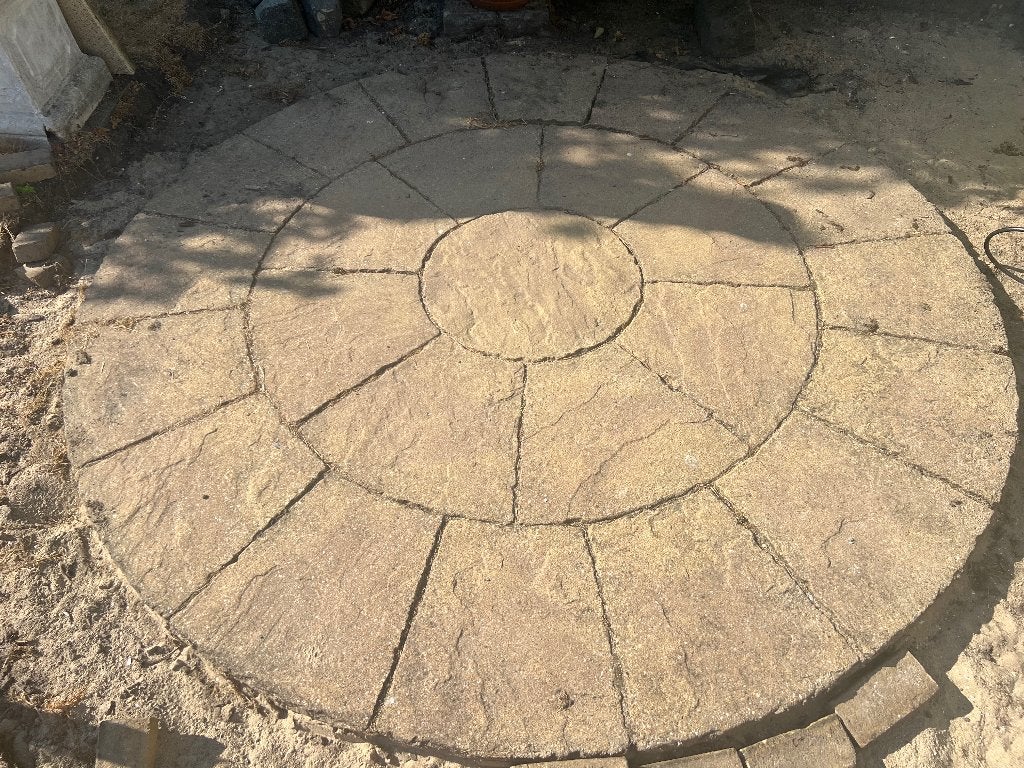 Stenen terras Cirkel, Ophalen, Gebruikt, 5 tot 10 m², Natuursteen