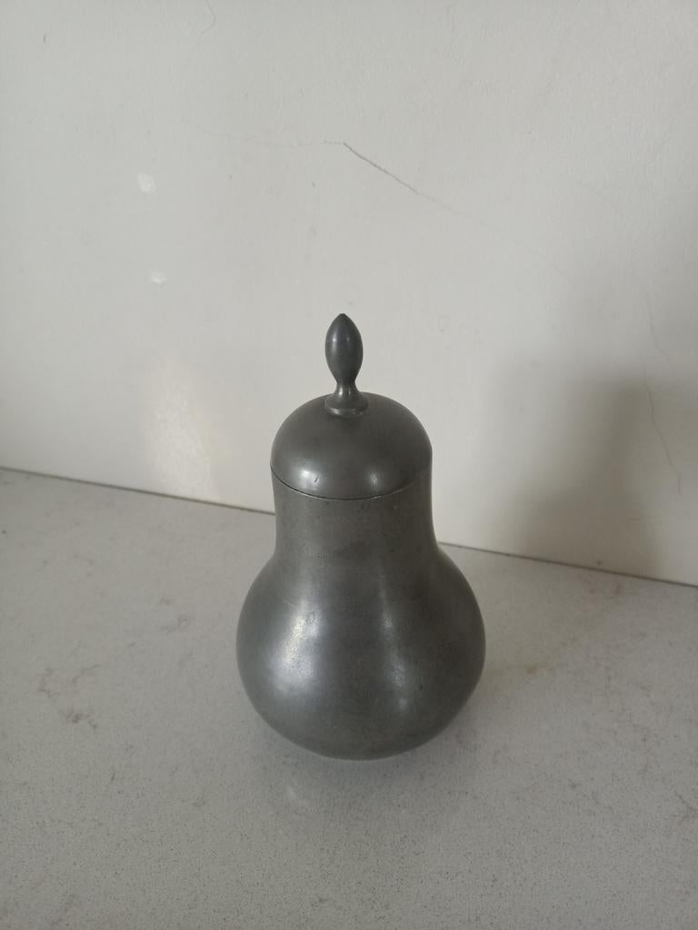 Antieke tinnen pot met deksel, gemerkt 1699, Ophalen of Verzenden