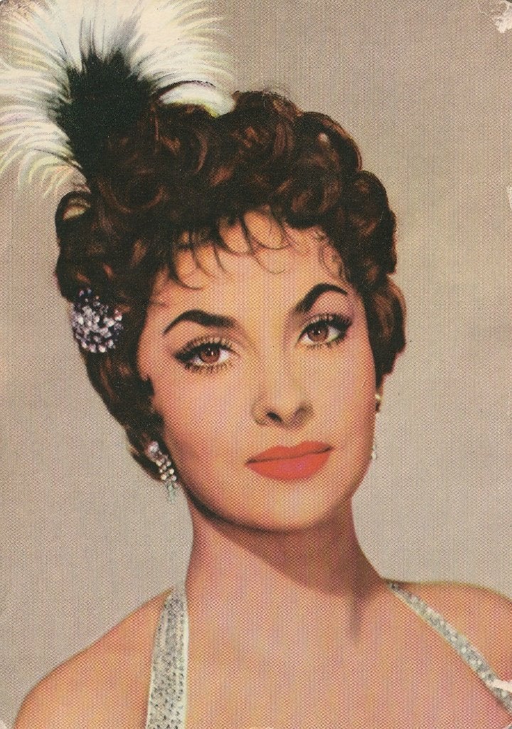 Oude Kaart Gina Lollobrigida, Verzenden, 1940 tot 1960, Ongelopen, Sterren en Beroemdheden