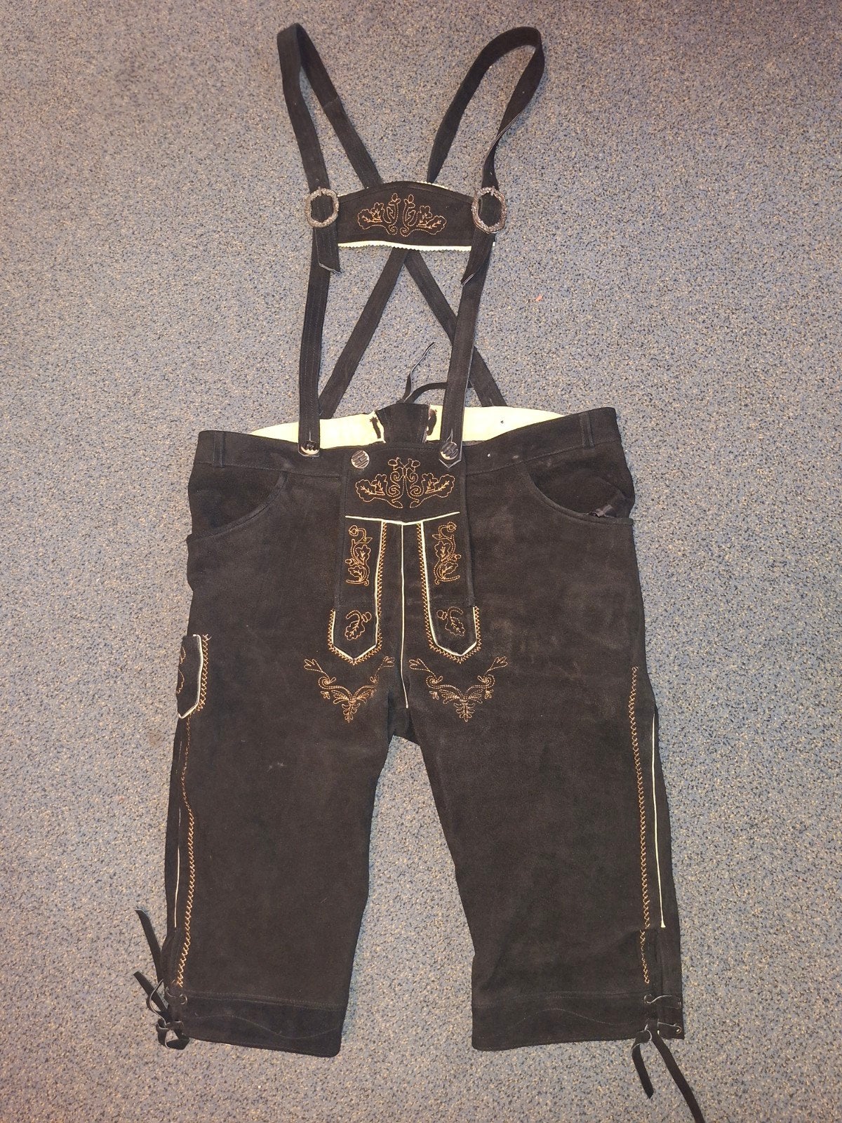 lederhose zwart origineel zware kwaliteit, Maat 56/58 (XL), Ophalen of Verzenden, Kleding, Overige thema's