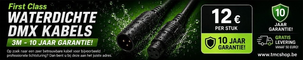 Nieuwe First Class Waterdichte Dmx Kabels 3m 10Jaar Garantie, Ophalen of Verzenden, Nieuw, Complete set