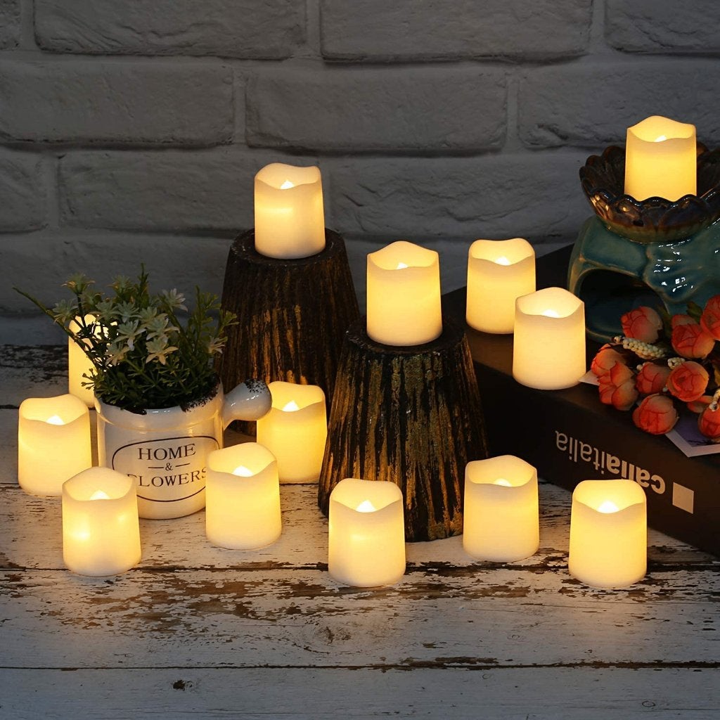 24x Kleine LED Kaars / Lamp Licht Verlichting Kaarsen, Huis en Inrichting, Verzenden, Nieuw, Wit, Kaars