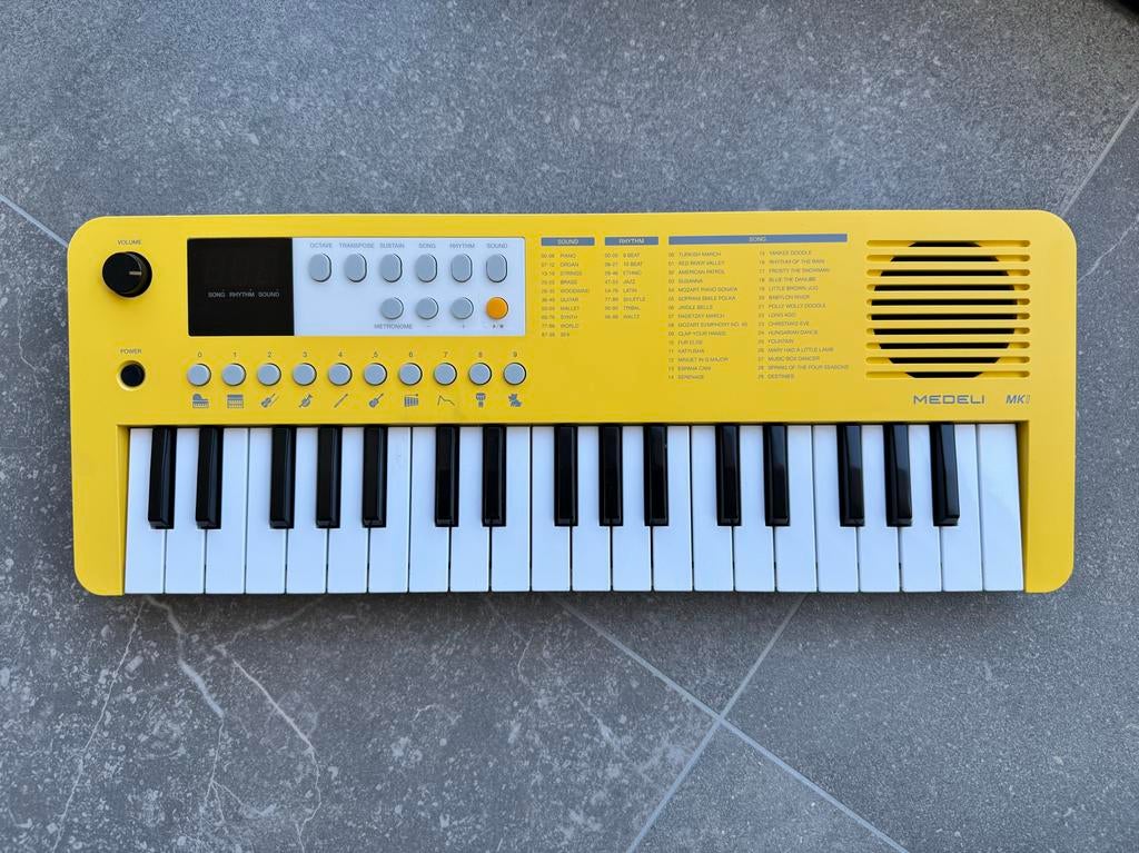 Medeli MK1 Geel Keyboard - Compact en Draagbaar, Muziek en Instrumenten, Keyboards, Zo goed als nieuw, 49 toetsen, Medeli, Ophalen of Verzenden