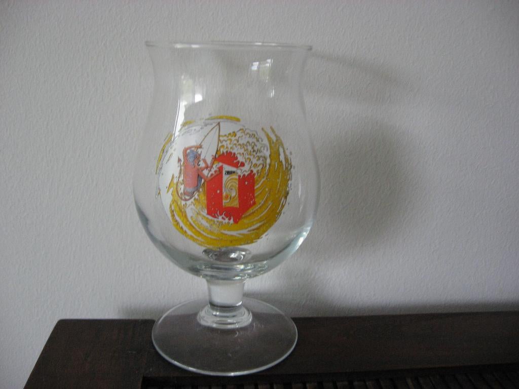Duvel Bierglas Tornado Limted Edition Kobe De Keyser Surfing, Verzamelen, Ophalen, Nieuw, Glas of Glazen, Duvel
