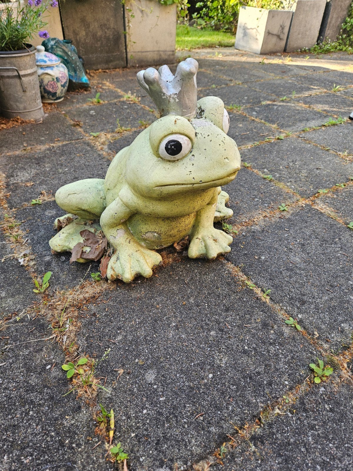 Kikker beeld. Ong 25 tot 30 cm, Tuin en Terras, Tuinbeelden, Ophalen, Steen