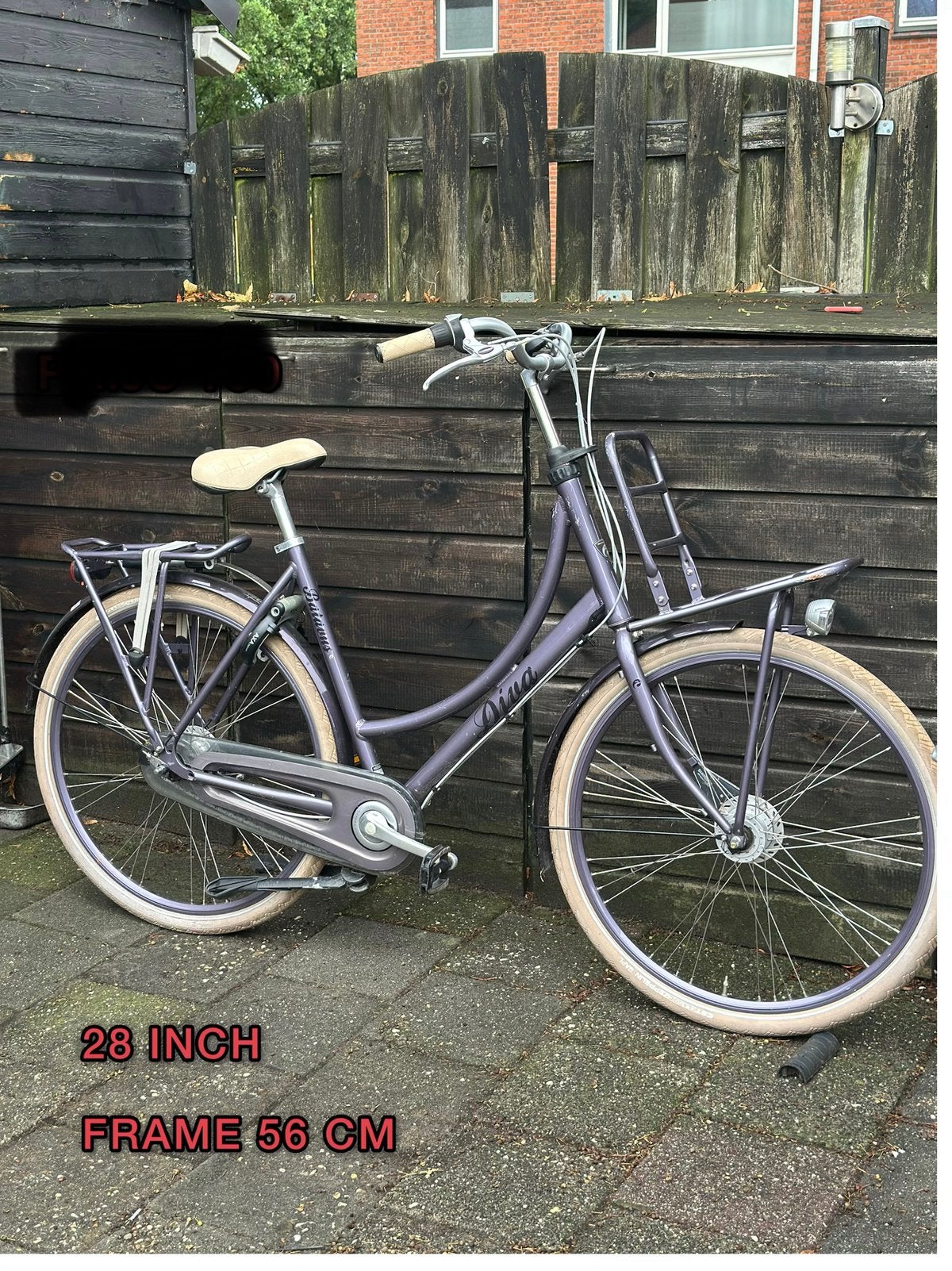 Dames-/omafiets, Fietsen en Brommers, 53 tot 56 cm, Ophalen, Gebruikt, Handrem