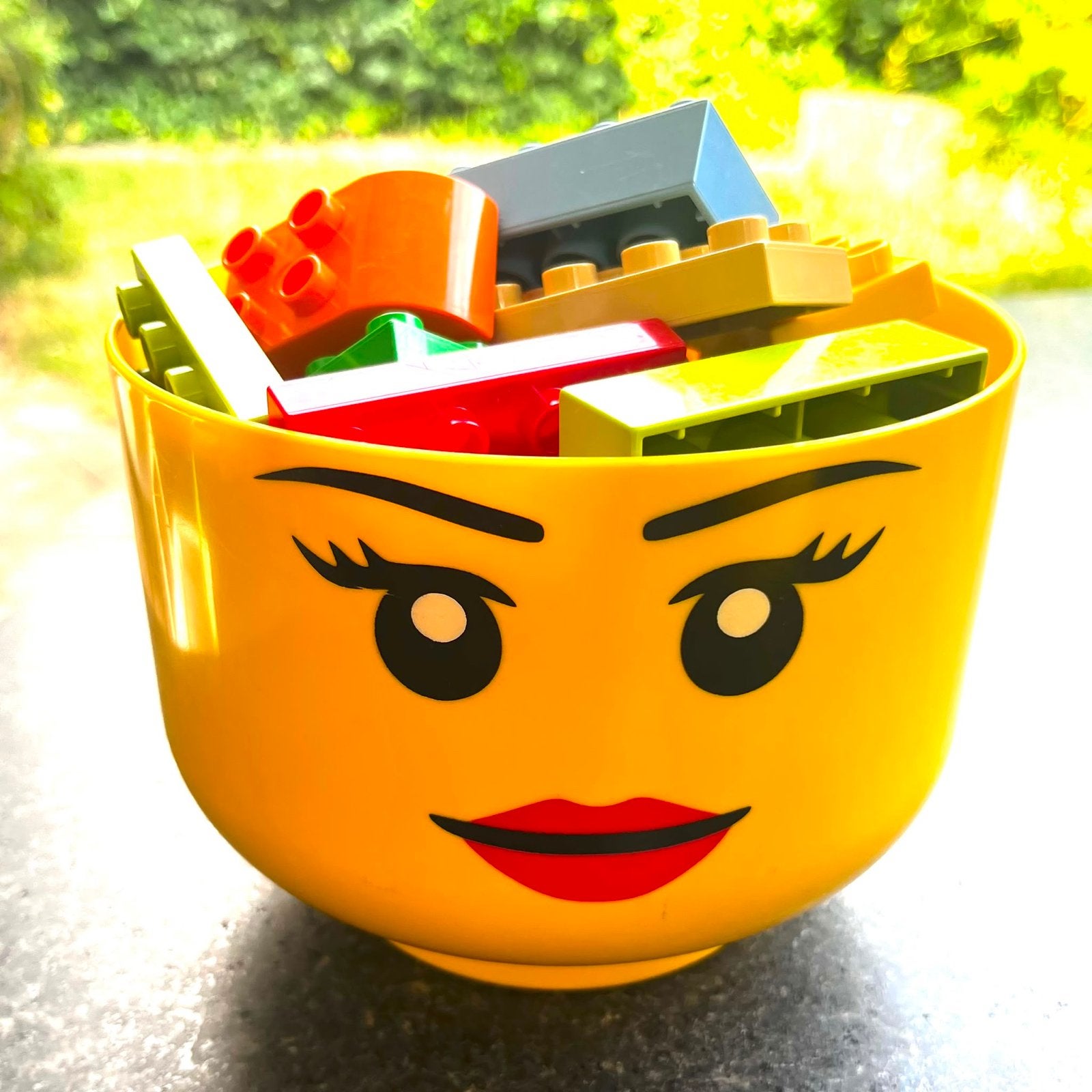 Lego Duplo blokken in Lego opbergbox, Ophalen, Zo goed als nieuw, Overige merken