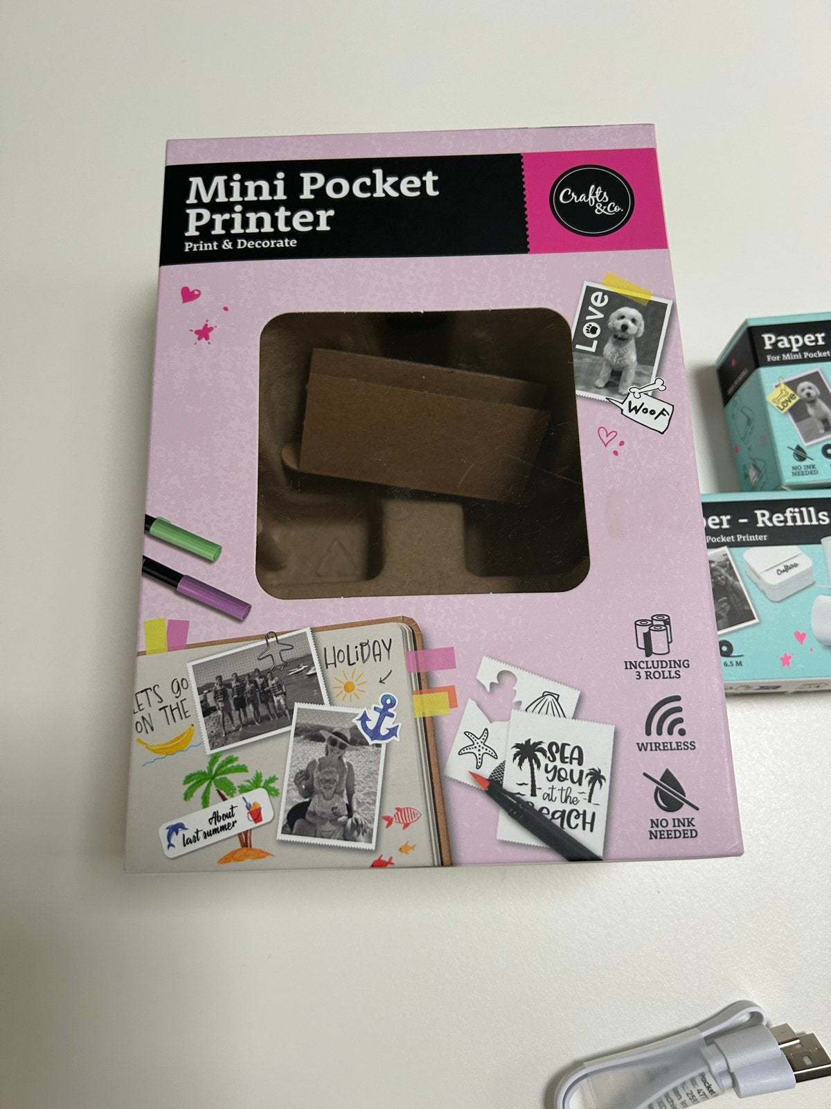 Crafts & Co Mini Pocket Printer met extra navullingen, Ophalen of Verzenden, Zo goed als nieuw
