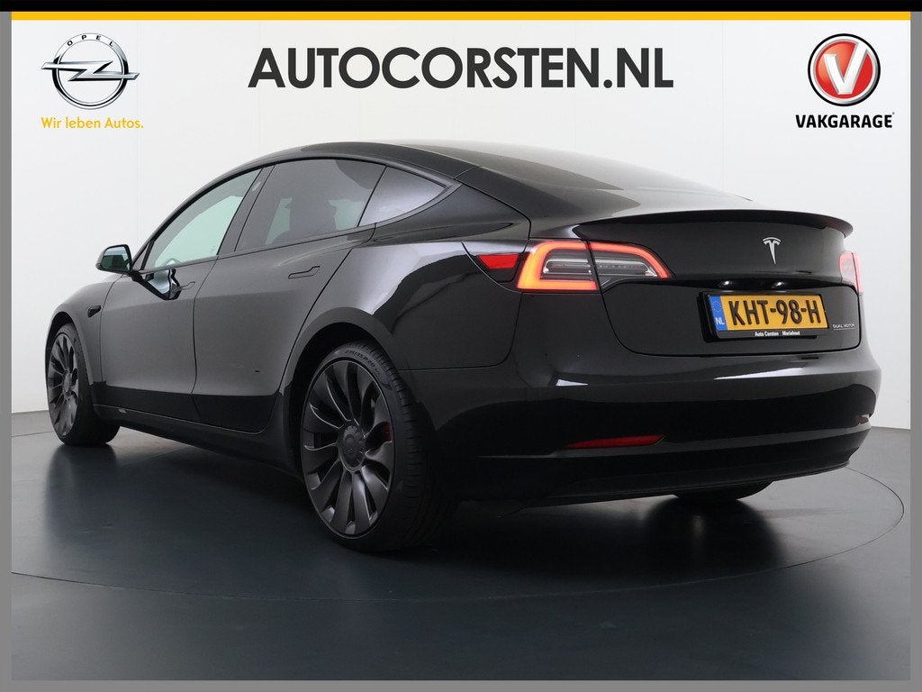 Tesla Model 3 Performance AWD 513PK Facelift Warmtepomp Lmv, Auto's, Tesla, Automaat, Adaptive Cruise Control, Gebruikt, Zwart