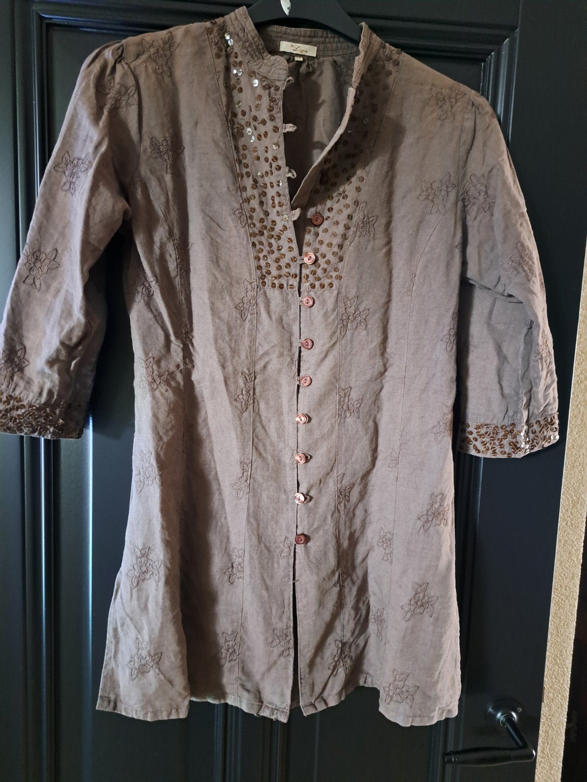 DAMES BLOUSE BRUIN MAAT 38 LA LIGNA, Ophalen of Verzenden, Maat 38/40 (M), Bruin