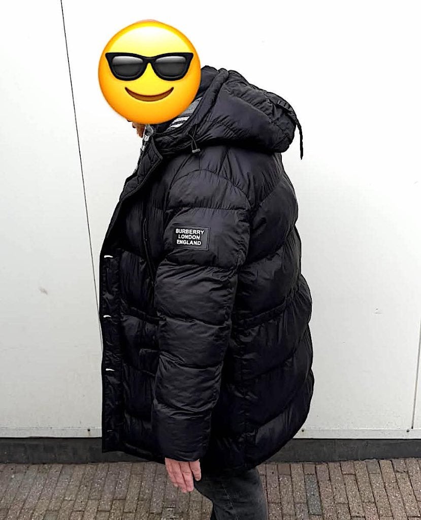 Te koop fijne warme winterjas van merk Burberry Maat XXL, Zwart, Overige maten, Ophalen of Verzenden, Zo goed als nieuw