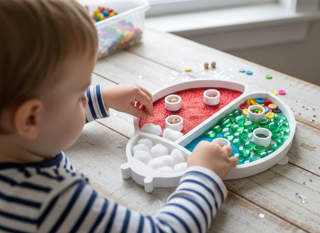 Sensory tray lieveheersbeestje / Montessori / dienblad, Ophalen of Verzenden, Nieuw, Ontdekken